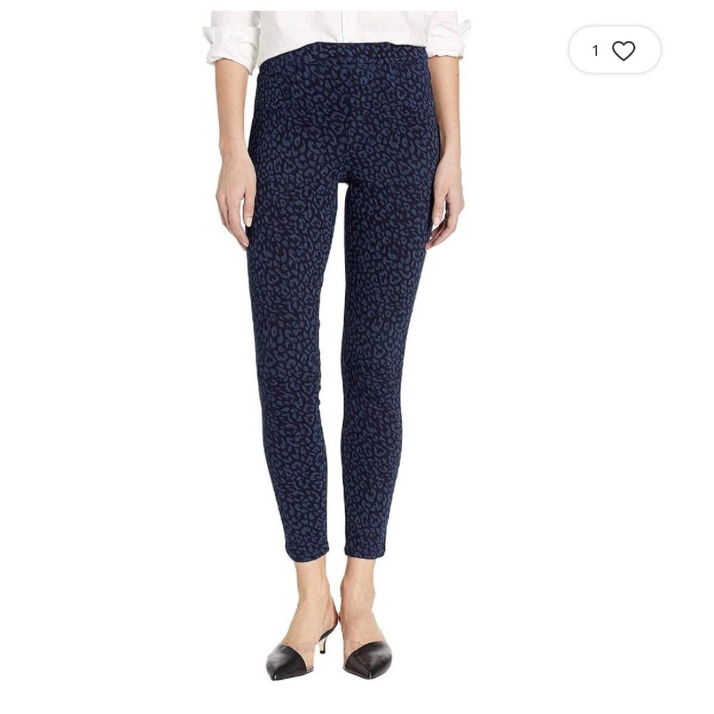 Spanx Denim Leopard Ankle Jean-ish Leggings Size M